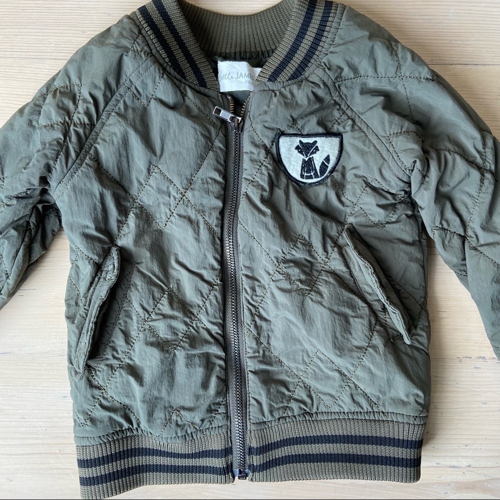Boys green jacket with fox patch